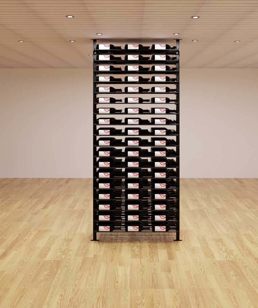 Evolution Wine Wall Post 10′ Floating Wine Rack System Wine Cave