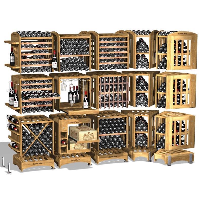 EuroCave, Modulotheque Wine Cellar modular storage concept in solid oak Wine Cave