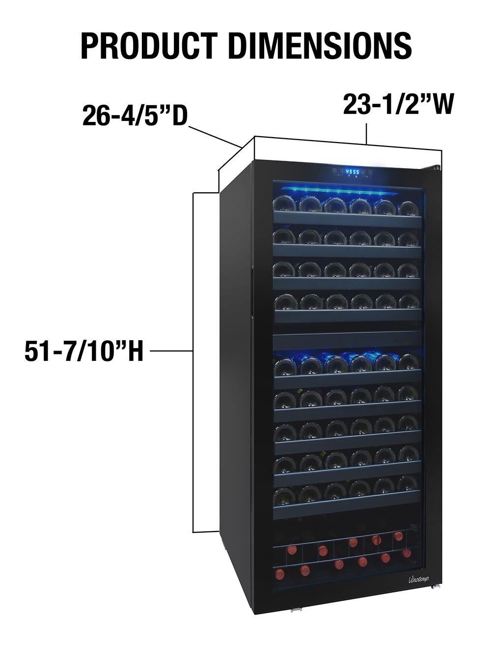 110 Bottle DualZone Touch Screen Wine Cooler Wine Cave