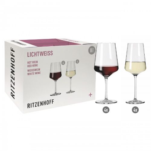 Picture of Set of 8 White and Red Wine Glasses Ritzenhoff 6111003