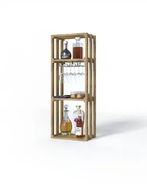 Picture of BINTAB Torrefied basswood wine rack for liquor bottle, LVG