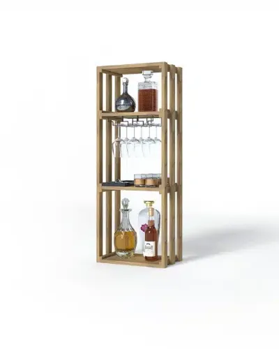 Picture of BINTAB Torrefied basswood wine rack for liquor bottle