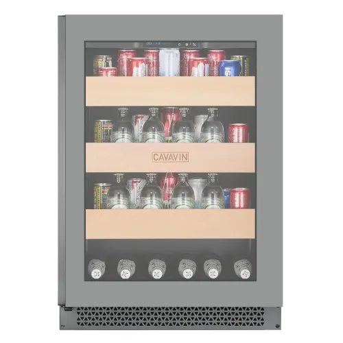Picture of Cavavin 148 Cans-  Full Glass Door Vinoa Beverage Center - Dark Grey